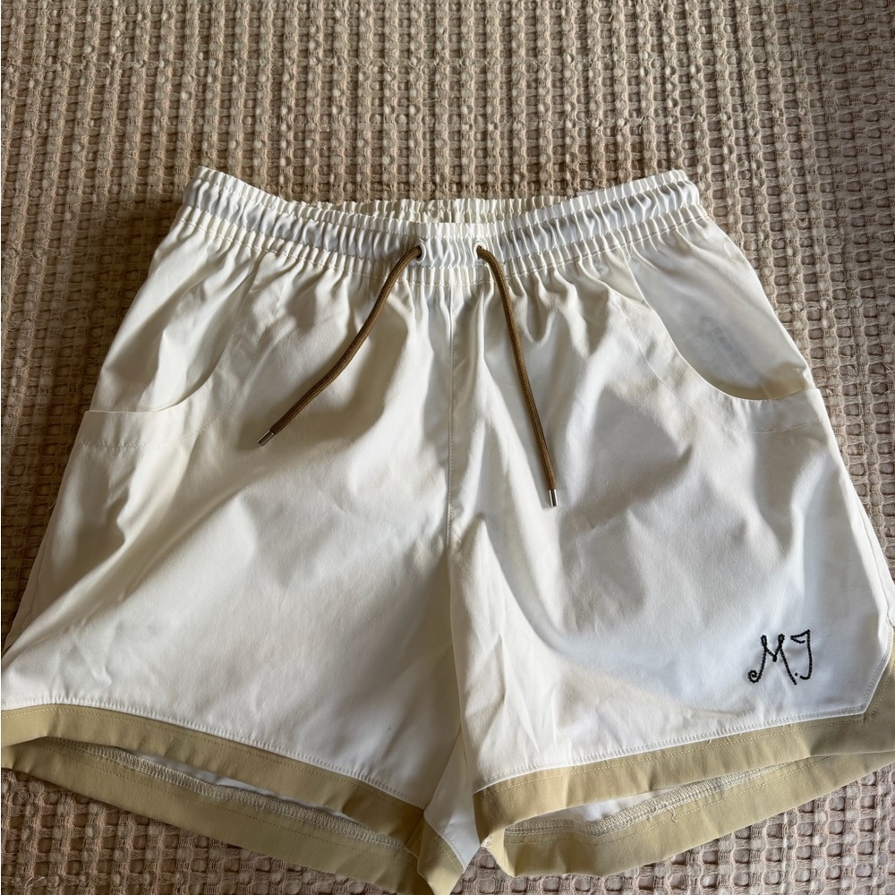 Jordan Women's White and Tan Athletic Shorts